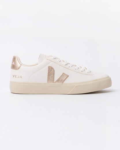Veja Campo Leather Womens Trainers - White/Platine