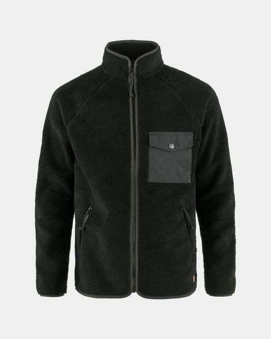 Fjallraven Vardag Pile Mens Fleece - Black-Dark Grey 550-030