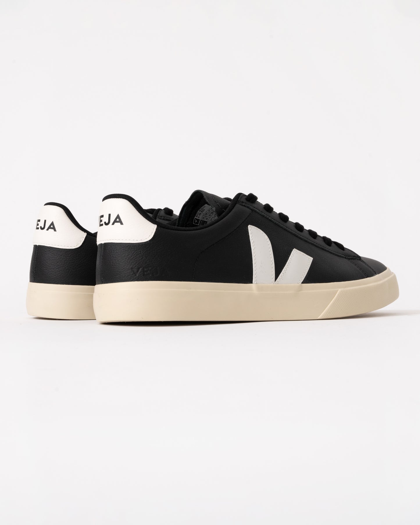 Veja Campo Leather Mens Trainers - Black/White - CHO - Designer Mens Trainers