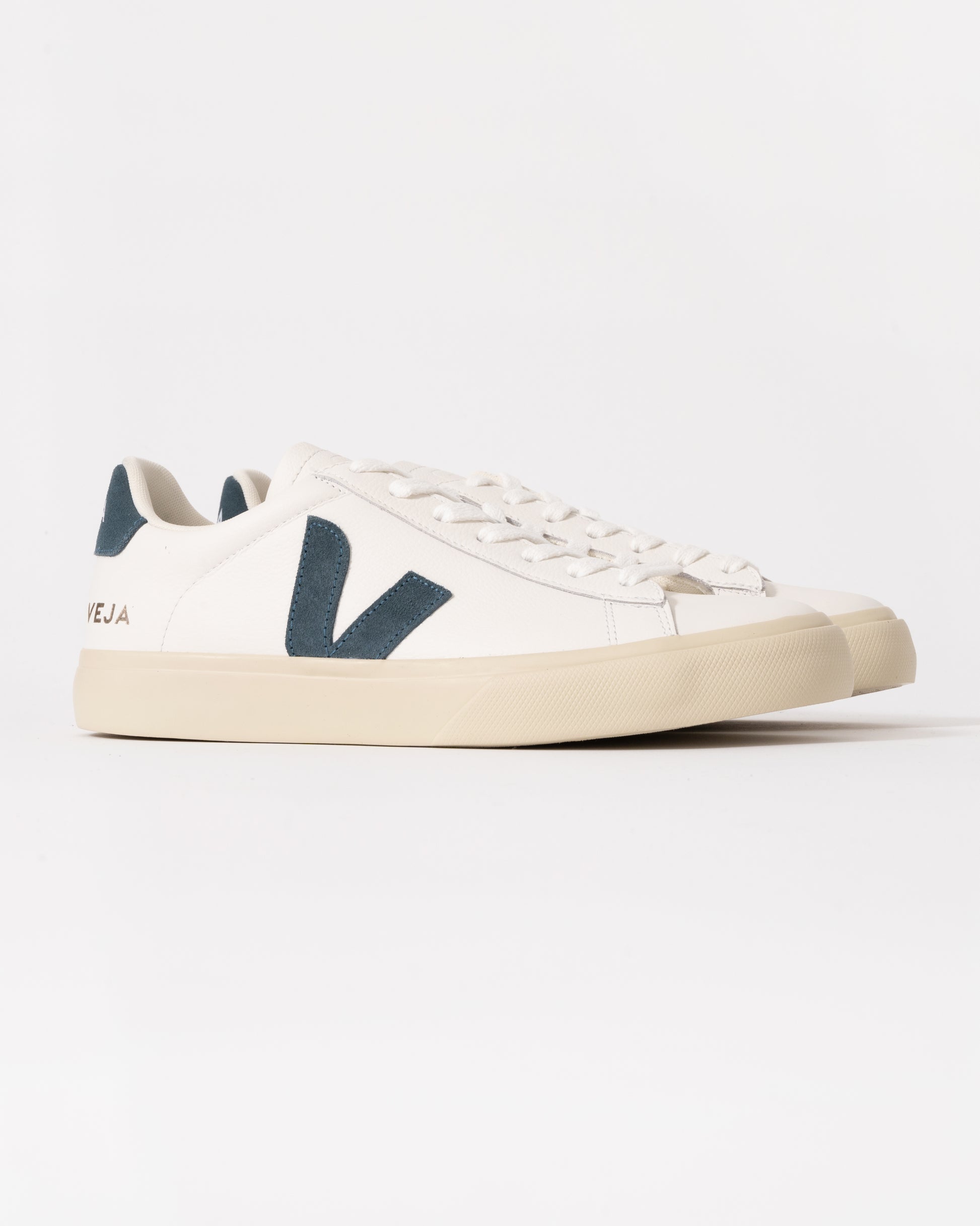 Veja Campo Leather Womens Trainers - White/California - CHO - Designer Womens Trainers