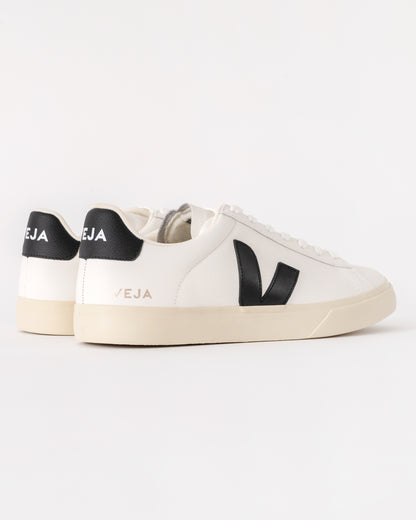 Veja Campo Leather Mens Trainers - White/Black - CHO - Designer Mens Trainers