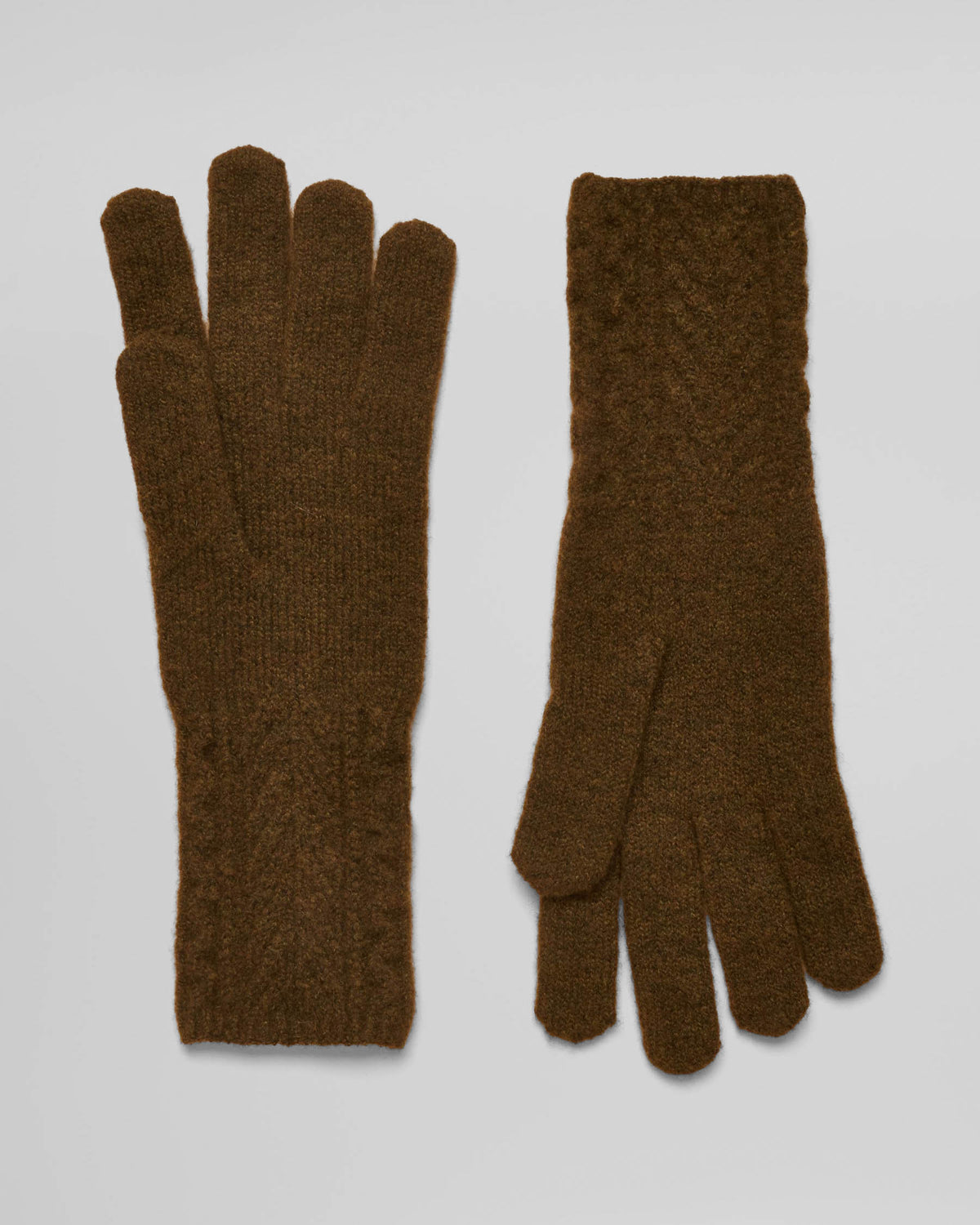 Joules Womens Cable Knit Gloves - Khaki Green