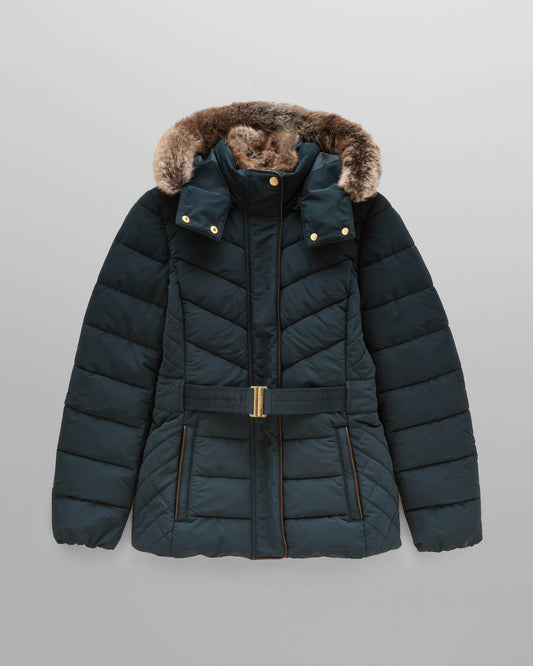Joules Aspen Womens Parka - Navy | CHO | Designer Womens Parka Coats