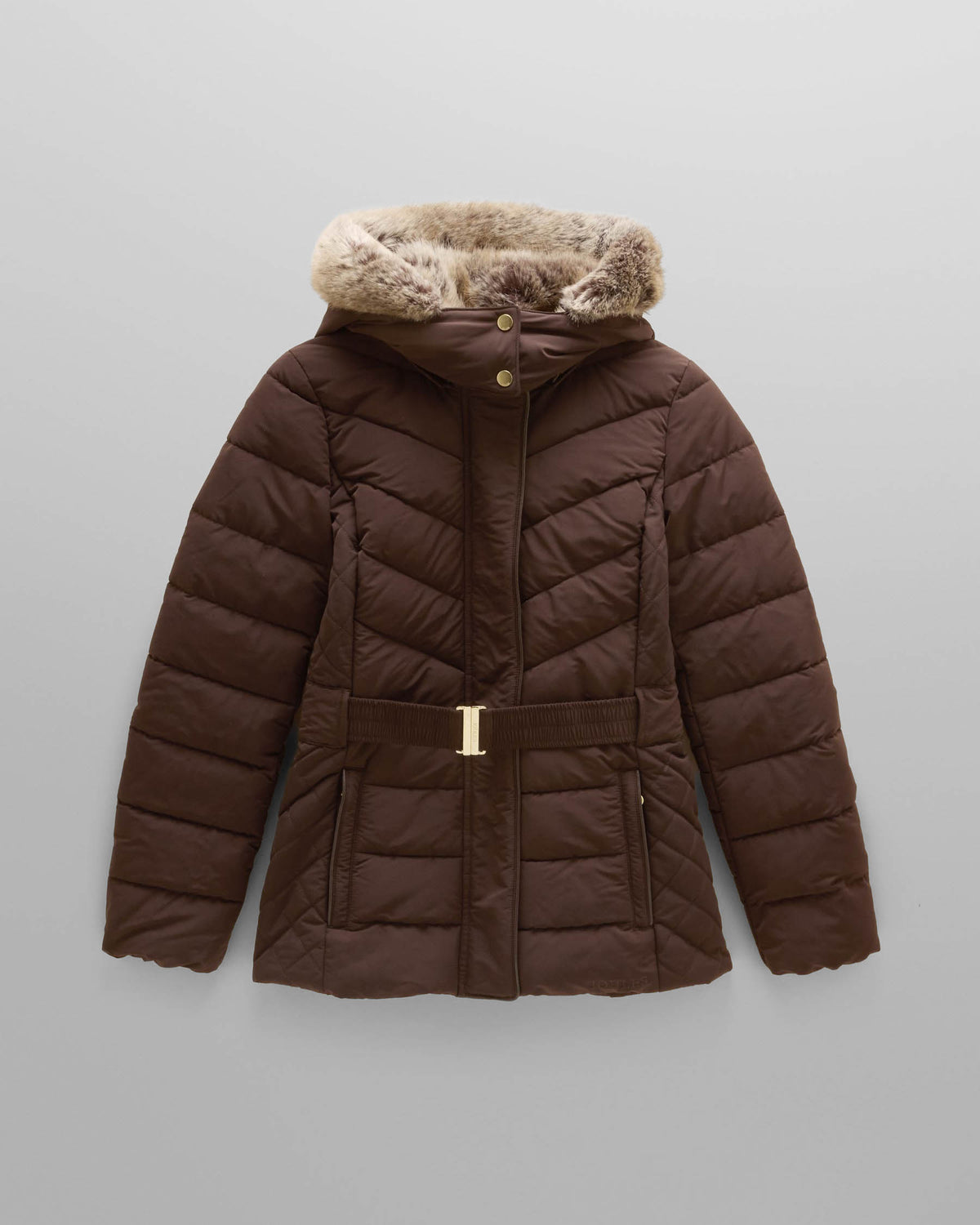 Joules Aspen Womens Parka - Chocolate Brown