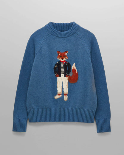 Joules Jonty Womens Jumper - Blue - CHO - Designer Womens Crew Neck Jumpers