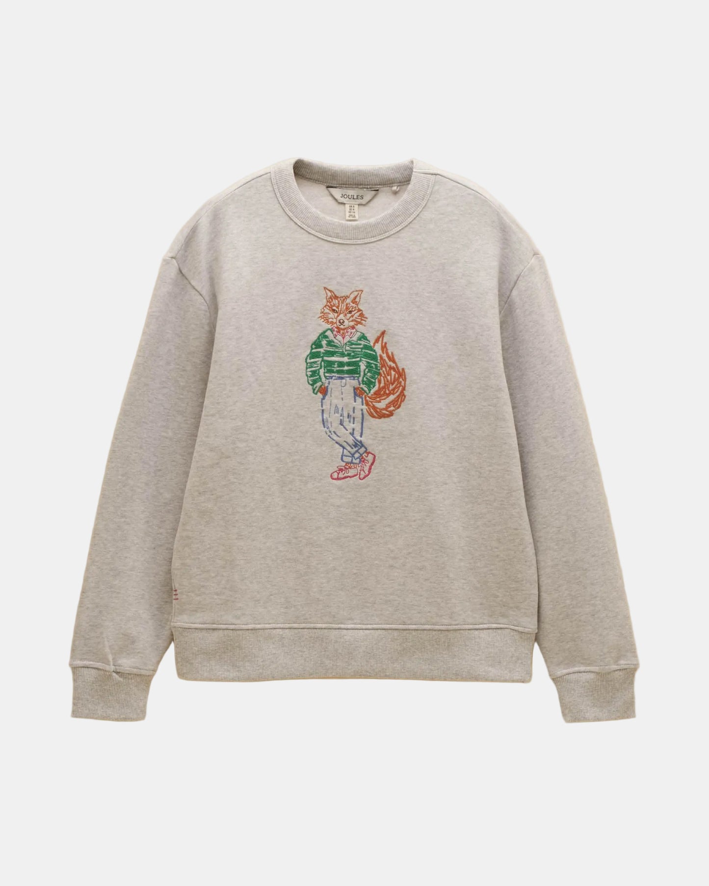 Joules Womens Embroidered Jonty Crew Neck Sweatshirt - Grey | CHO | Designer