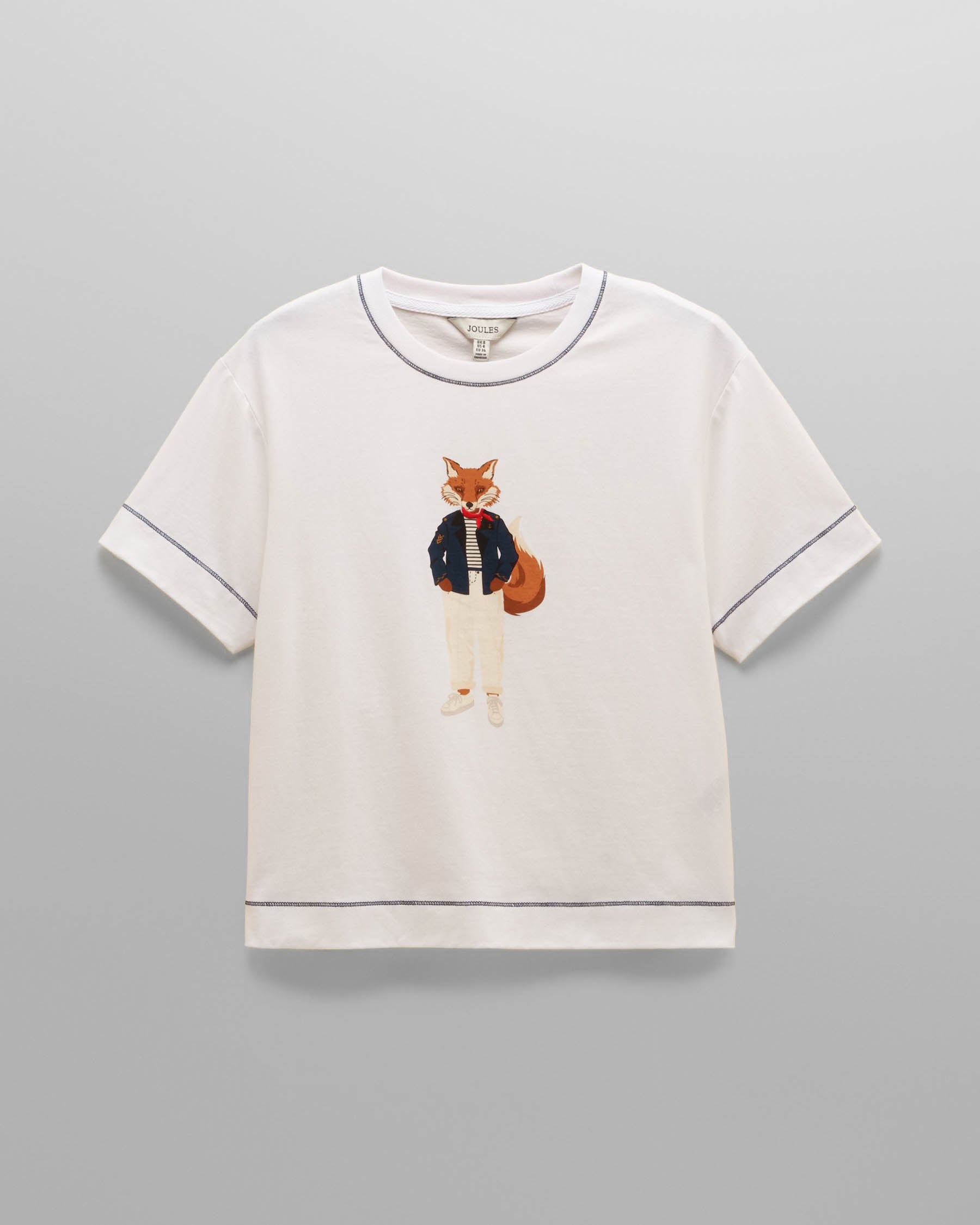 Joules Womens Jonty Graphic T-Shirt - White | CHO | Designer 