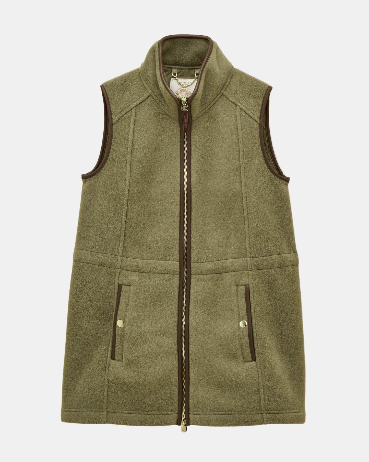 Joules Womens Heritage Longline Fleece Gilet - Light Green | CHO | Designer 