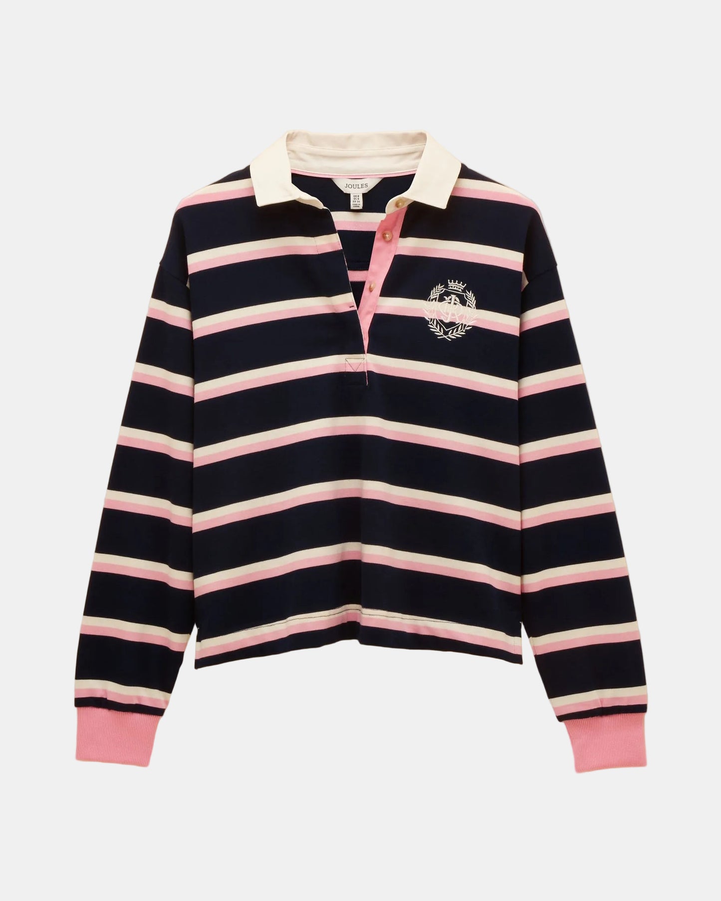 Joules Lara Womens Rugby Shirt - Navy/Pink