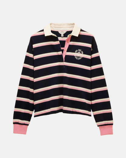 Joules Lara Womens Rugby Shirt - Navy/Pink | CHO | Designer 
