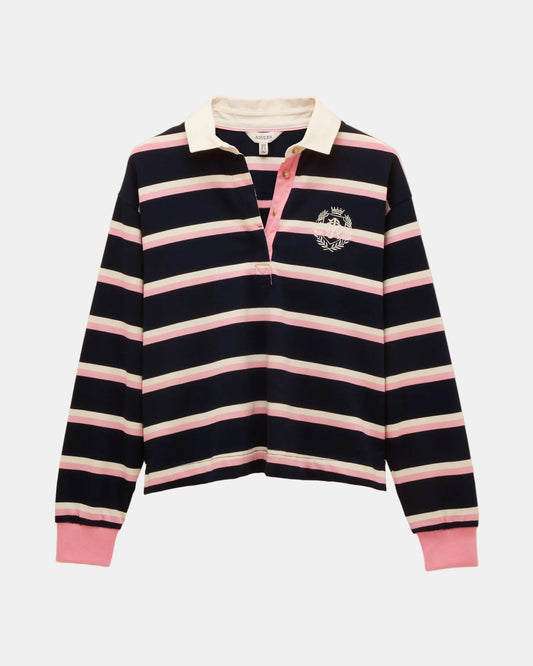 Joules Lara Womens Rugby Shirt - Navy/Pink