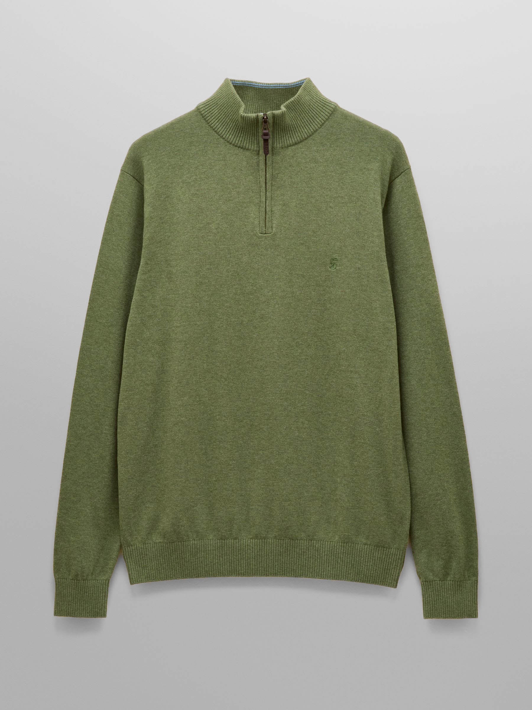 Joules Hillside Mens 1/4 Zip Jumper - Khaki Green - CHO - Designer 