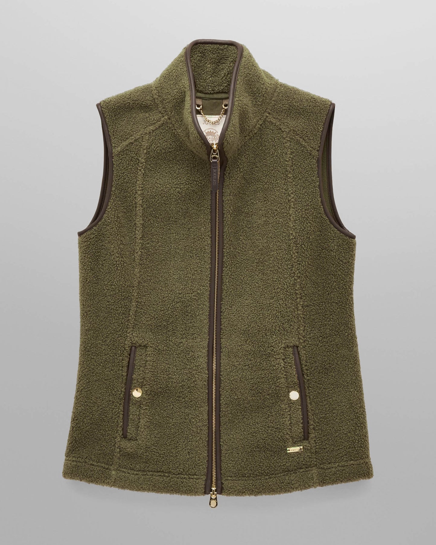 Joules Womens Heritage Borg Gilet - Green - CHO - Designer 