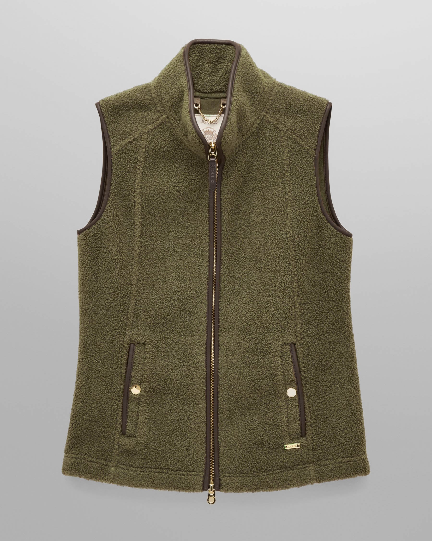 Joules Womens Heritage Borg Gilet - Green - CHO - Designer 