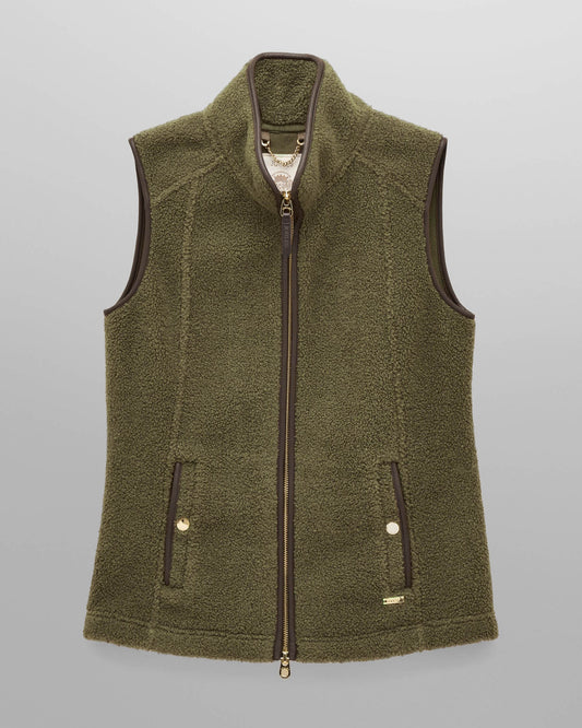 Joules Womens Heritage Borg Gilet - Green - CHO - Designer 