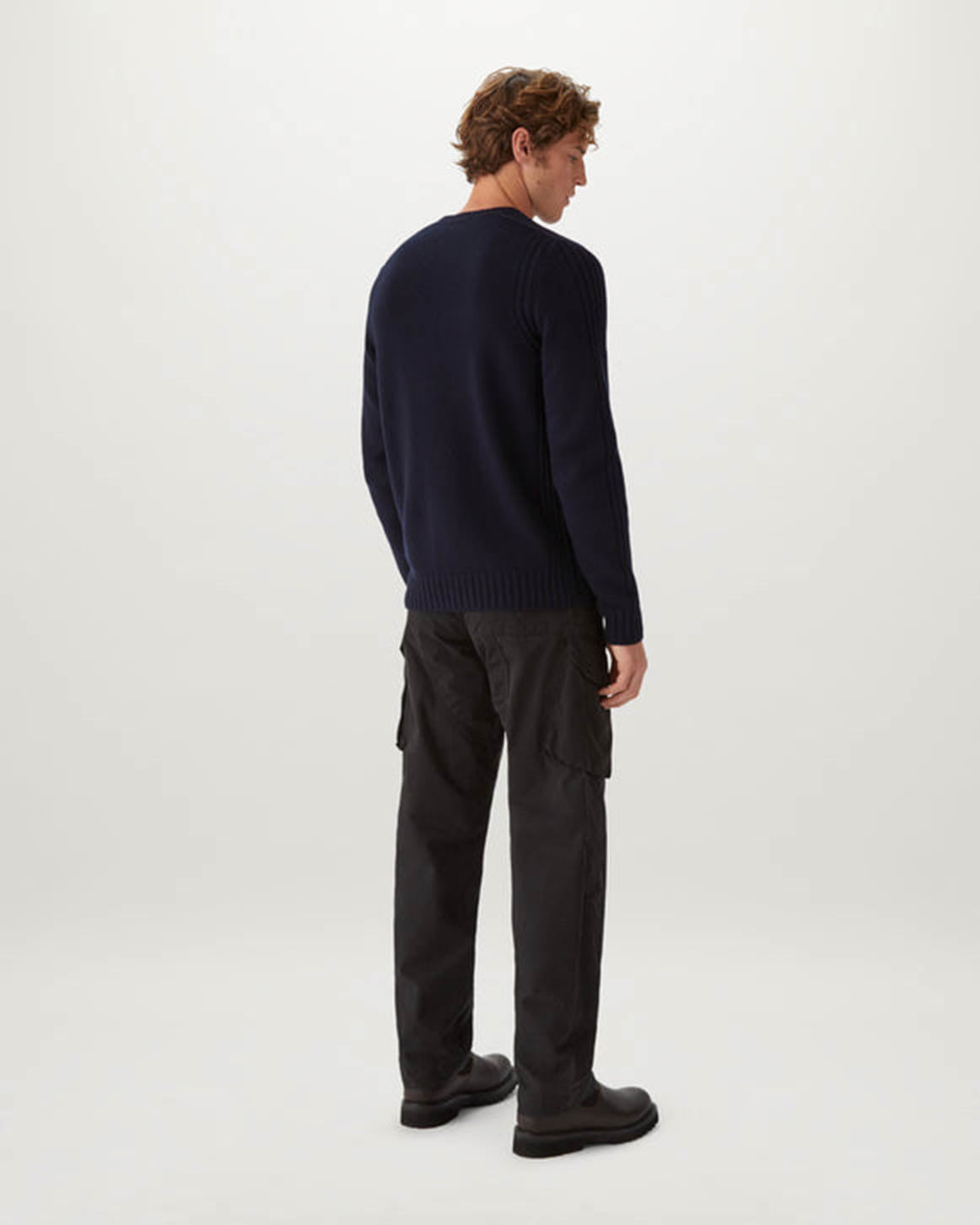 Belstaff Watch Mens Crew Neck Jumper With Logo Patch - Dark Ink