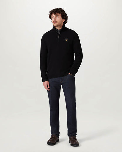 Belstaff Watch Mens Quarter Zip Jumper - Black