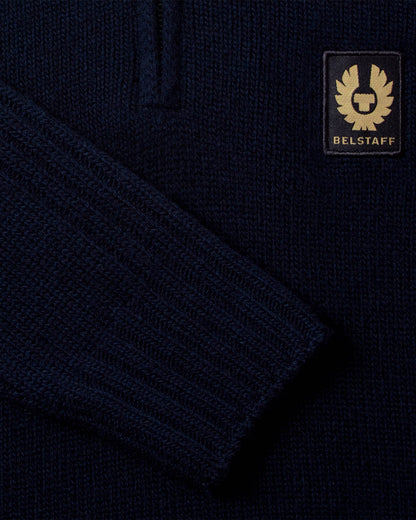 Belstaff Watch Mens Quarter Zip Jumper - Dark Ink