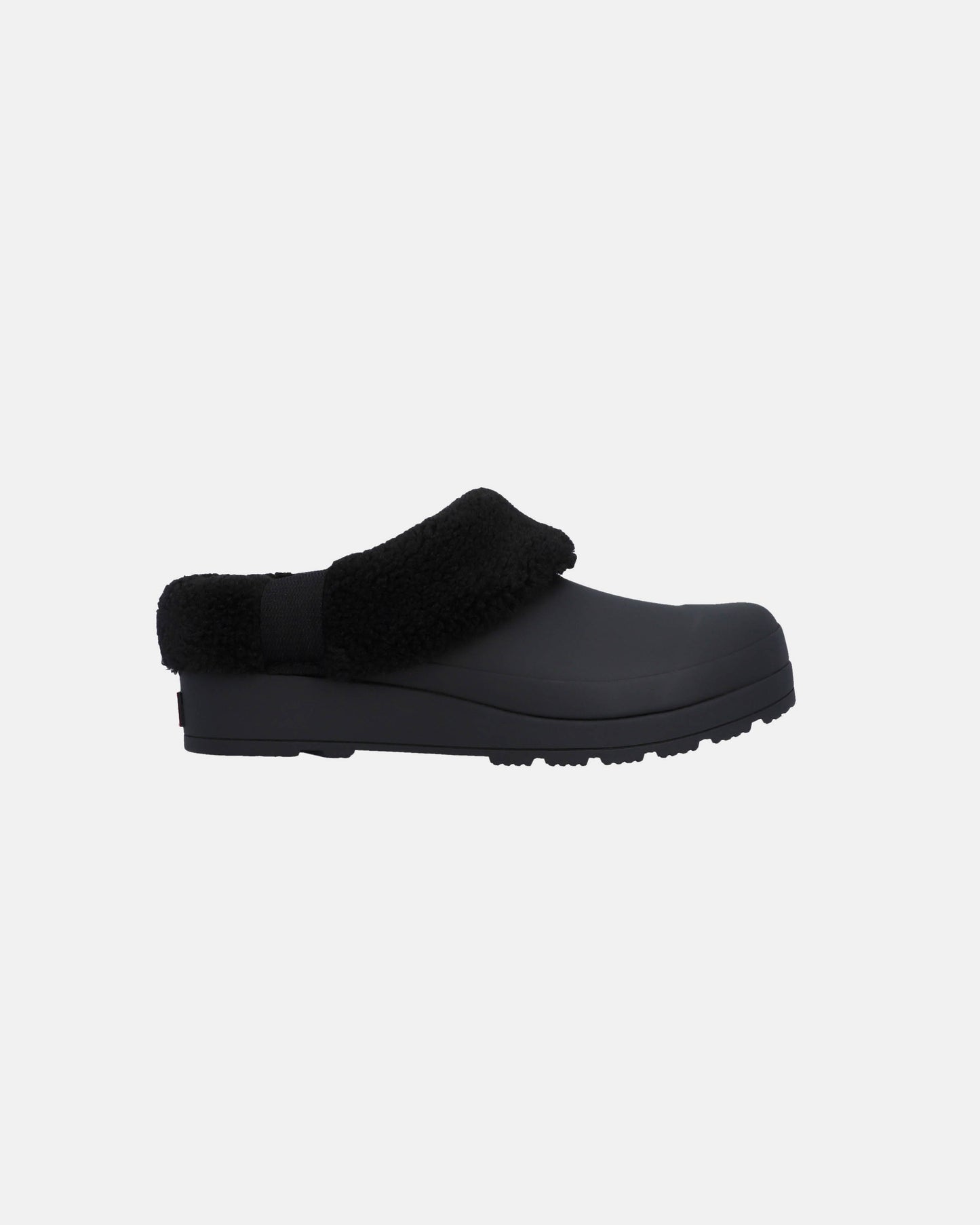 Hunter Play Womens Shearling Insulated Clog - Black/Black
