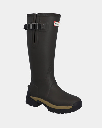 Hunter Balmoral Side Adjustable 3mm Neo Lined Tech Sole Womens Tall Boot - Chocolate Brown | CHO | Designer Womens Tall Wellies