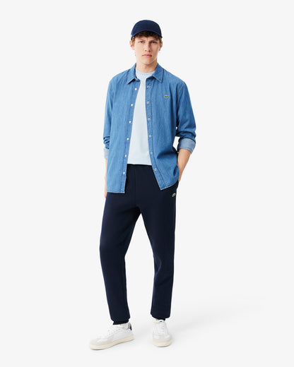 Lacoste Tapered Fit Mens Fleece Sweatpants - Navy Blue 166 | CHO | Designer Mens Sweatpants