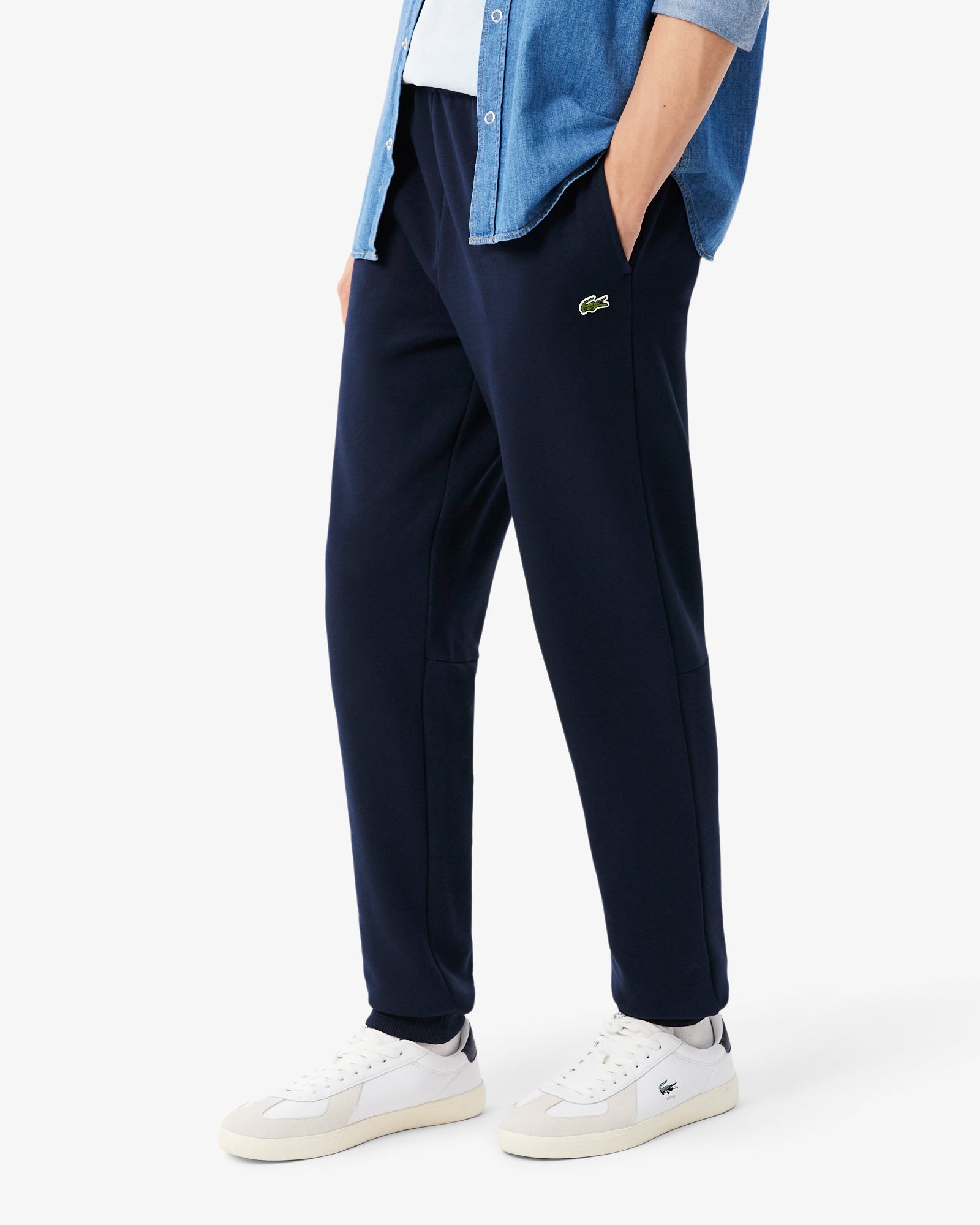 Lacoste Tapered Fit Mens Fleece Sweatpants - Navy Blue 166 | CHO | Designer Mens Sweatpants