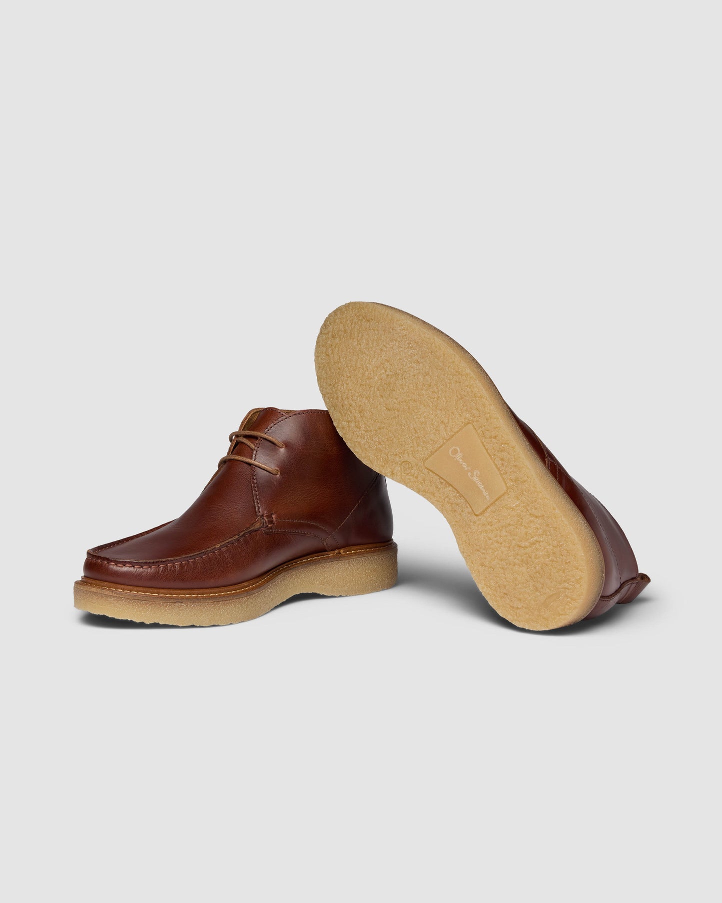 Oliver Sweeney Xixona Mens Leather Moccasin Boots - Dark Tan/Gum
