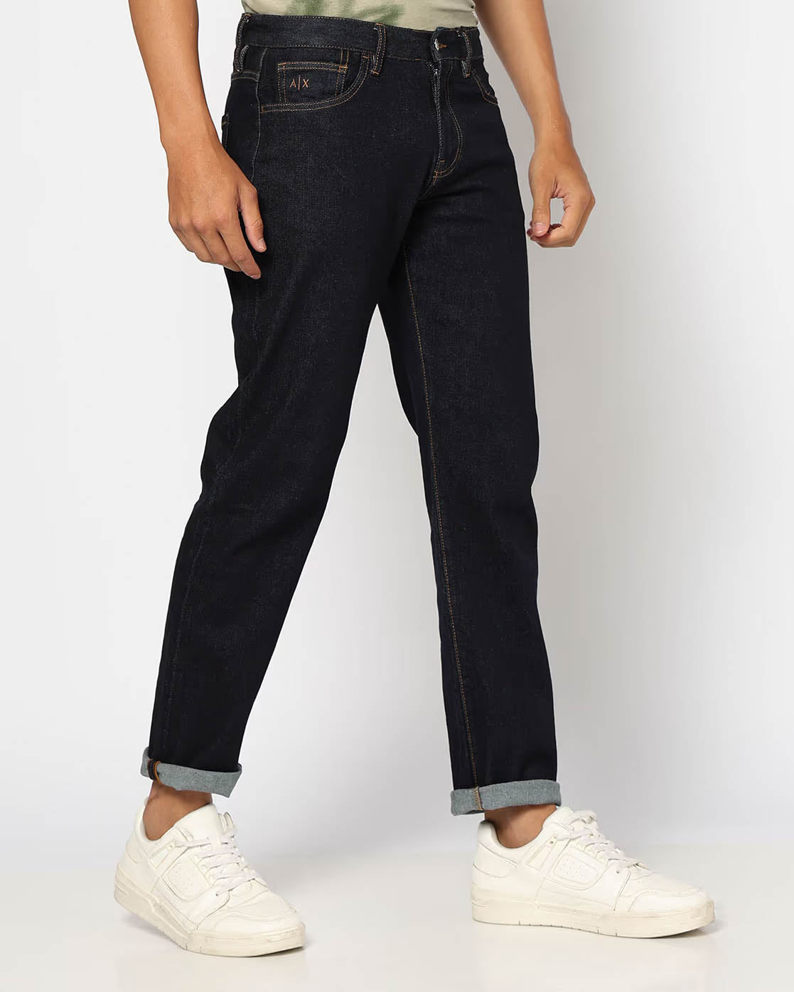 Armani Exchange Mens J16 Straight Fit Jeans - Blue Denim MB001 - CHO - Designer Mens Jeans