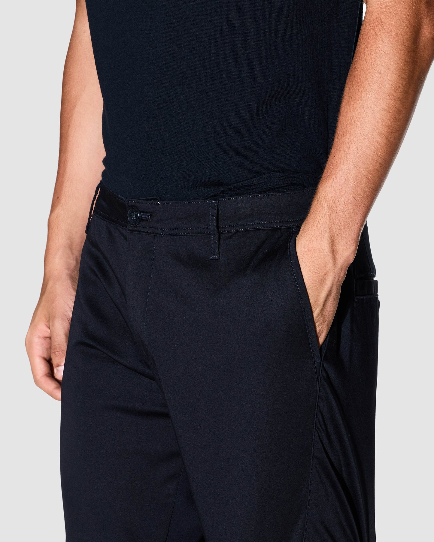 Armani Exchange Mens Stretch Cotton Chinos - Deep Navy UB101 - CHO - Designer Mens Chinos