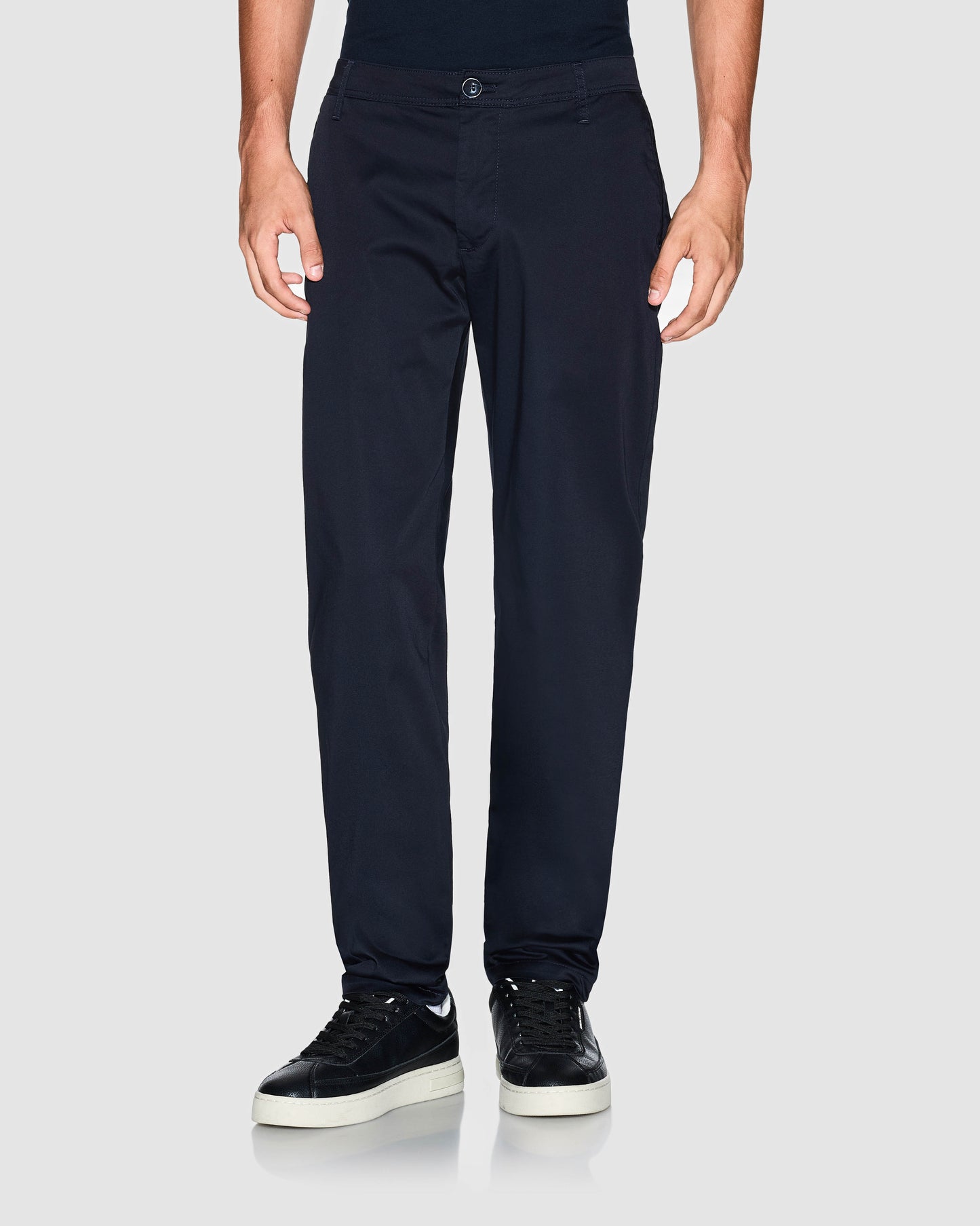 Armani Exchange Mens Stretch Cotton Chinos - Deep Navy UB101 - CHO - Designer Mens Chinos