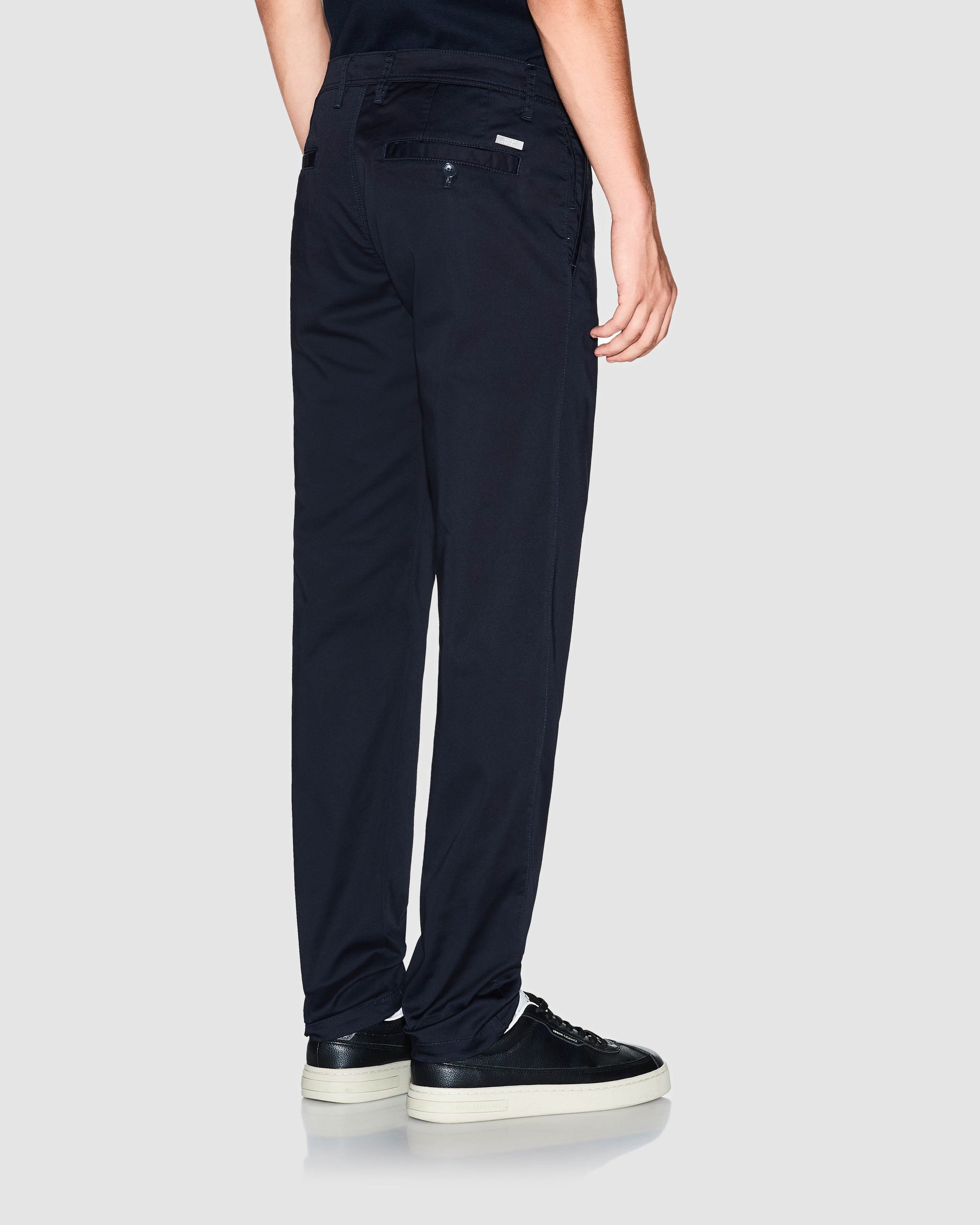 Armani Exchange Mens Stretch Cotton Chinos - Deep Navy UB101 - CHO - Designer Mens Chinos