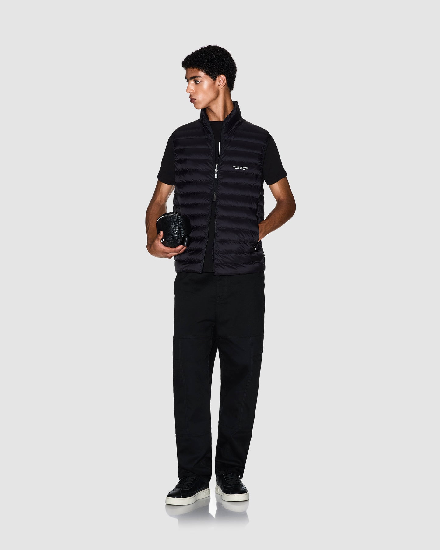 Armani Exchange Mens Milano/New York Down Gilet - Black UC001 - CHO - Designer Mens Padded Gilets