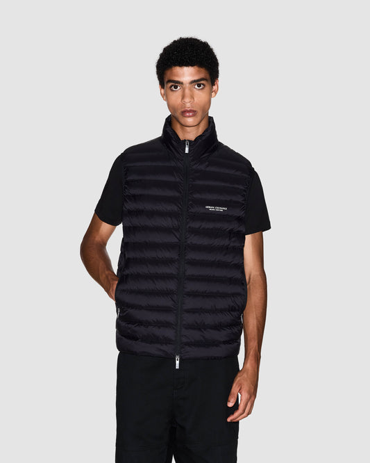 Armani Exchange Mens Milano/New York Down Gilet - Black UC001 - CHO - Designer Mens Padded Gilets