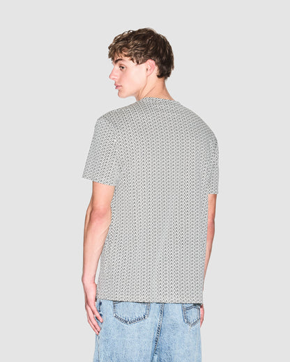 Armani Exchange Mens AX Pattern T-Shirt - Cream F0143 - CHO - Designer Mens Light Jackets