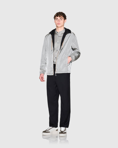 Armani Exchange Mens AX Pattern Reversible Jacket - Cream/Black M0245 - CHO - Designer Mens Light Jackets