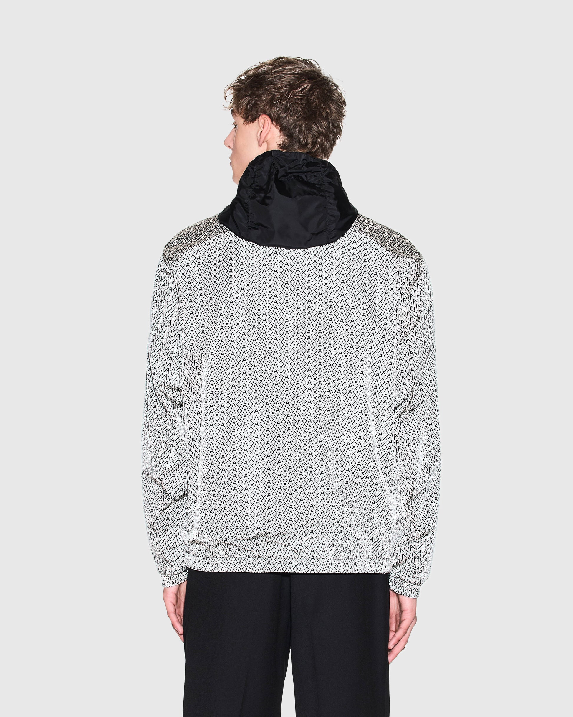 Armani Exchange Mens AX Pattern Reversible Jacket - Cream/Black M0245 - CHO - Designer Mens Light Jackets