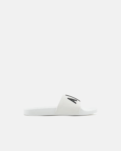 Armani Exchange Mens A|X Logo Sliders - Optical White/Black K488 - CHO - Designer Mens Slides