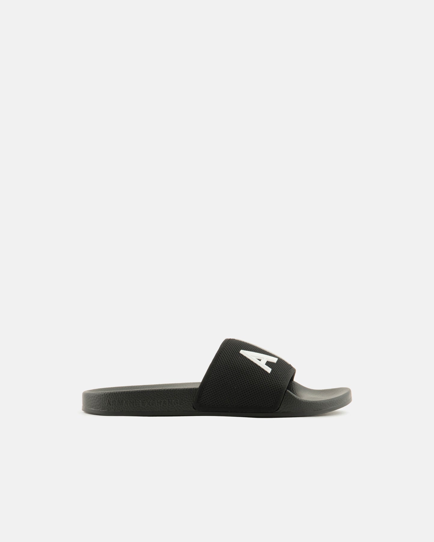 Armani Exchange Mens A|X Logo Sliders - Black/Optical White S277 - CHO - Designer Mens Slides