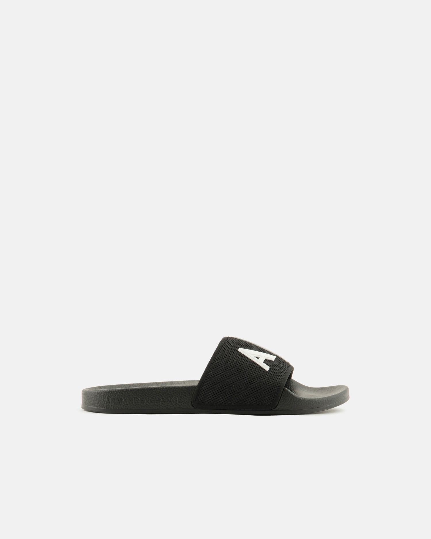 Armani Exchange Mens A|X Logo Sliders - Black/Optical White S277 - CHO - Designer Mens Slides