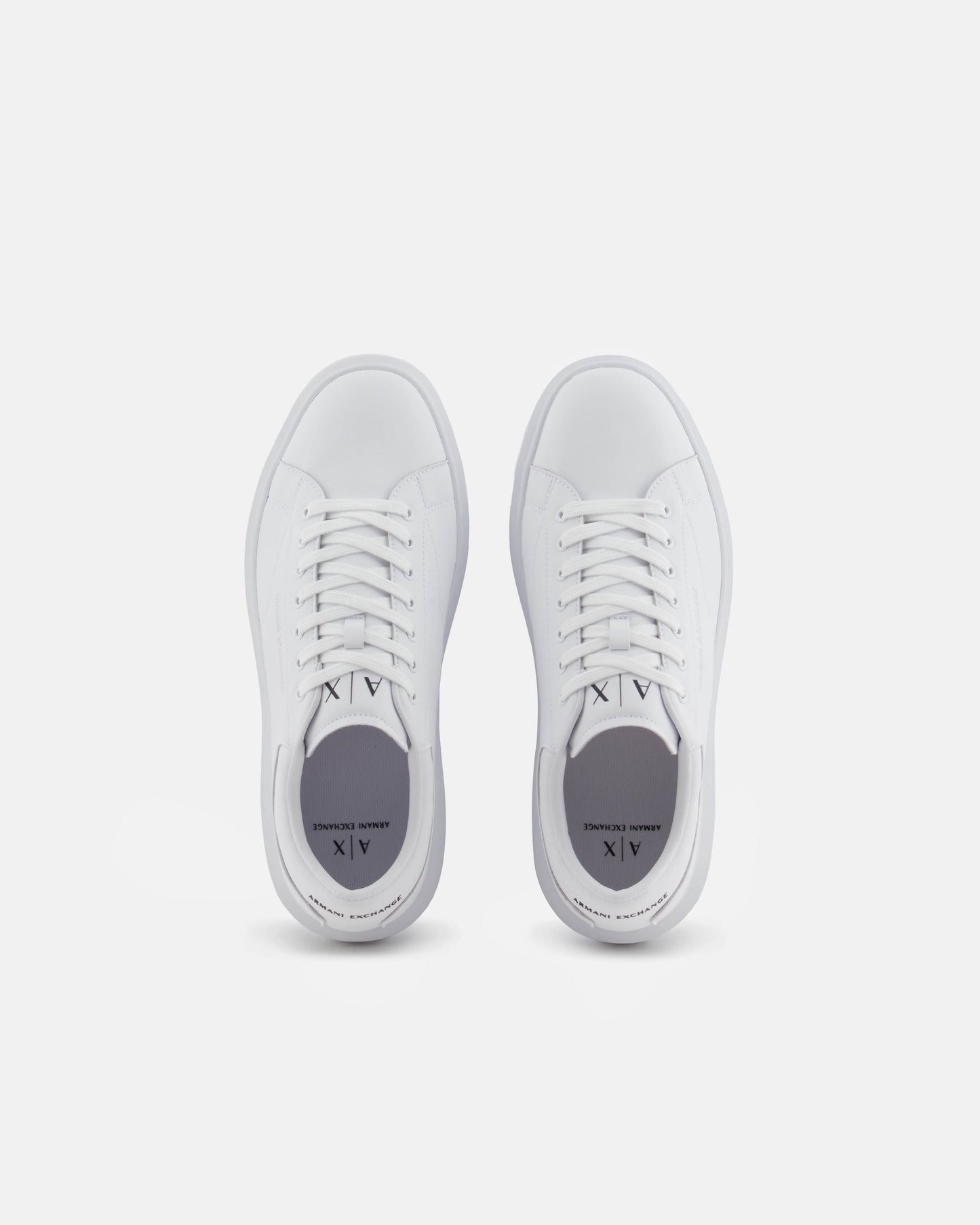 Armani Exchange Mens Leather Sneakers - Optical White 00152 - CHO - Designer Mens Trainers