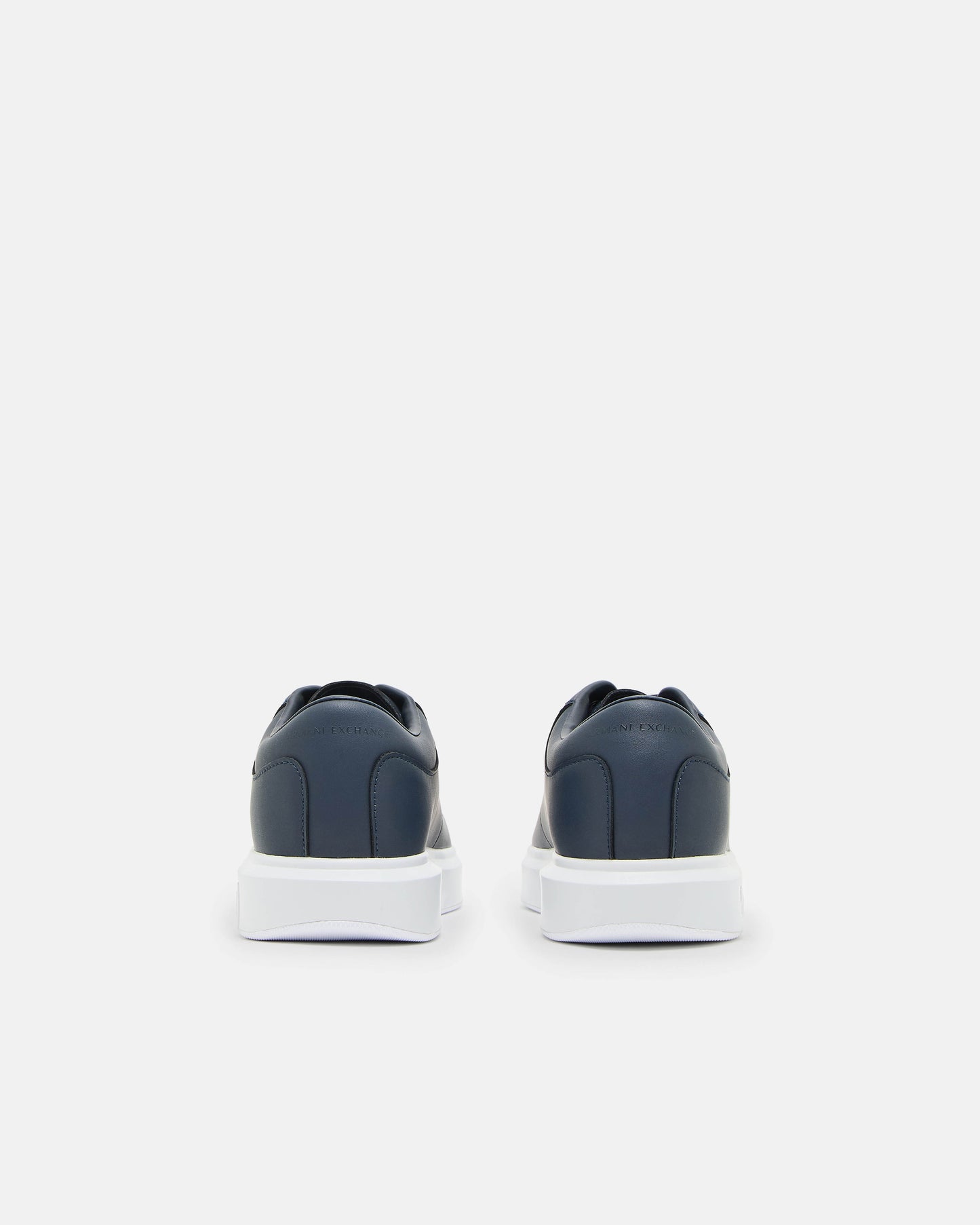 Armani Exchange Mens Leather Sneakers - Navy 00285 - CHO - Designer Mens Trainers