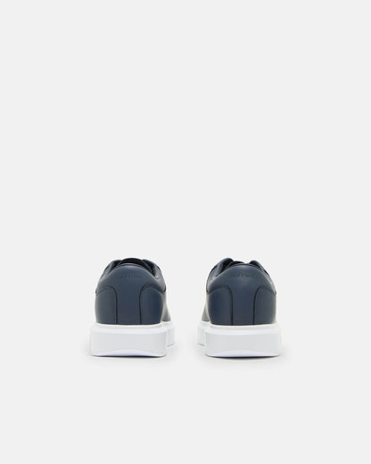 Armani Exchange Mens Leather Sneakers - Navy 00285 - CHO - Designer Mens Trainers