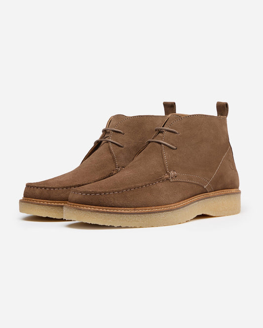 Oliver Sweeney Xixona Mens Calf Suede Moccasin Boots - Taupe | CHO | Designer Mens Boots