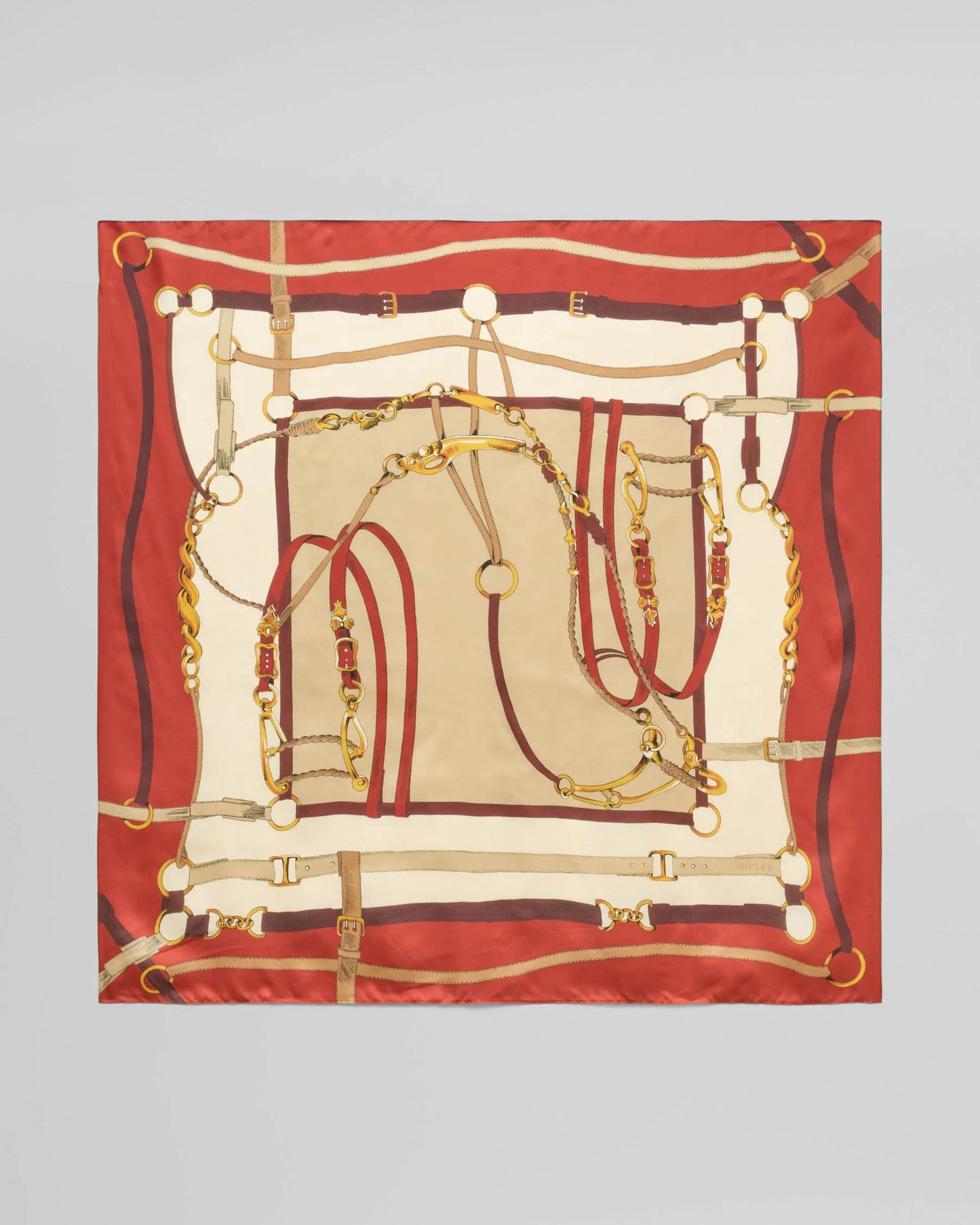 Joules Bloomfield Womens Silk Scarf - Burnt Orange Bridle