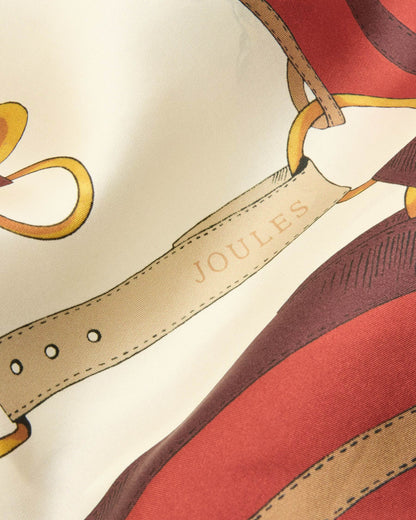 Joules Bloomfield Womens Silk Scarf - Burnt Orange Bridle