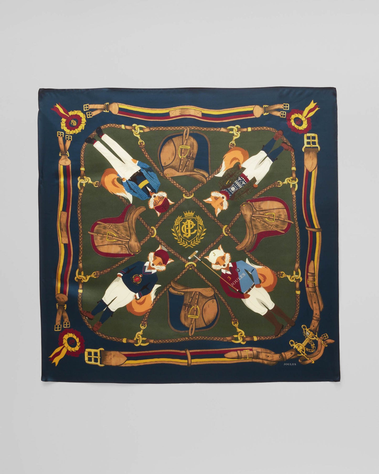 Joules Bloomfield Womens Silk Scarf - Navy Jonty