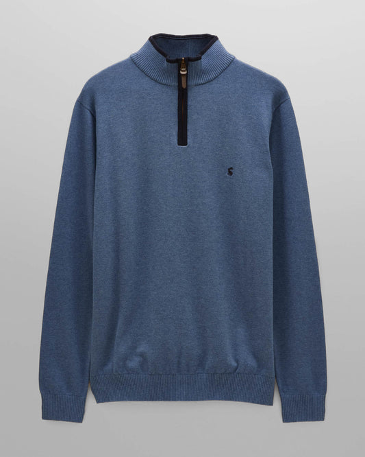 Joules Hillside Mens 1/4 Zip Jumper - Blue