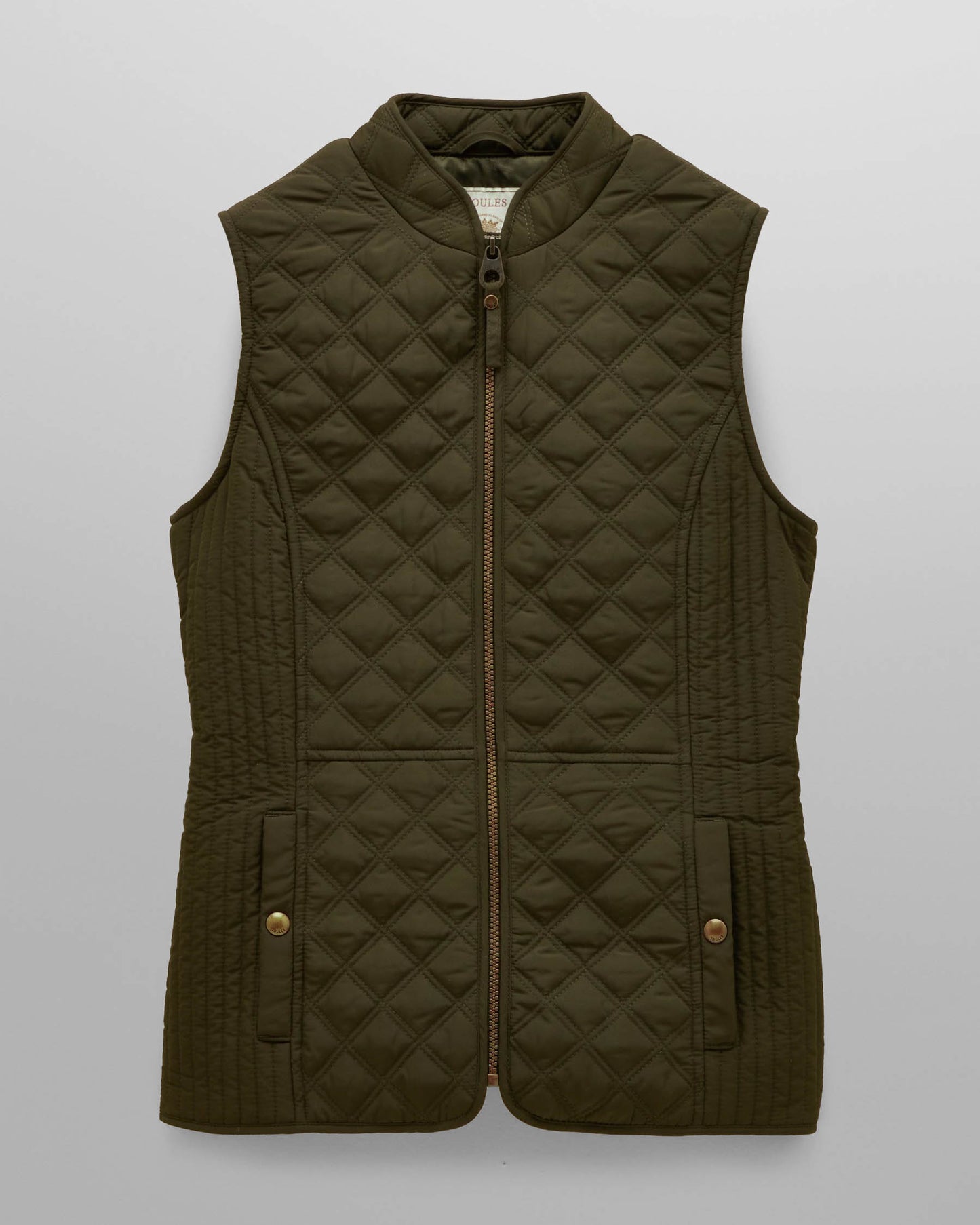 Joules Minx Womens Diamond Quilt Gilet - Rosemary Green