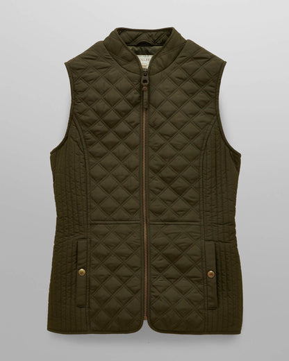 Joules Minx Womens Diamond Quilt Gilet - Rosemary Green | CHO | Designer Womens Padded Gilets