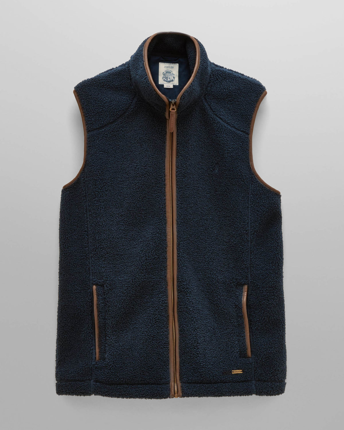 Joules Mens Heritage Borg Gilet - Navy | CHO | Designer Mens Fleece Gilets